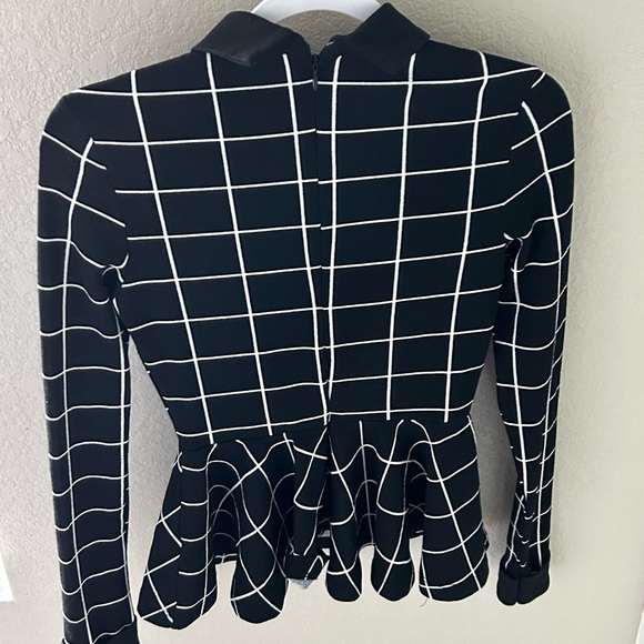 Shein Collared Long Sleeve Peplum top - Picture 2 of 4
